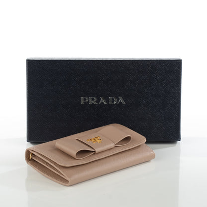 Prada Saffiano Bow Wristlet Cammeo 4 of 7