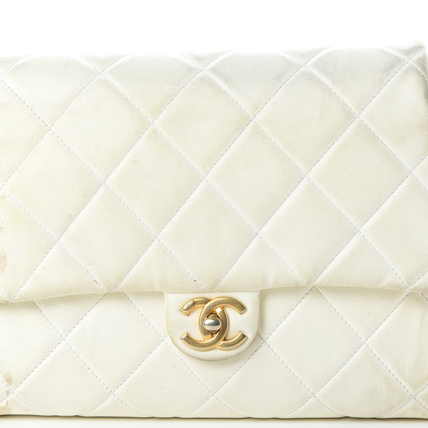 Lambskin Quilted Large Side-Packs White