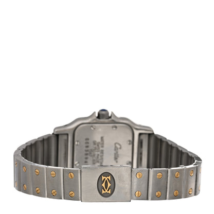 Cartier Stainless Steel 18K Yellow Gold 24mm Santos De Cartier Galbee Quartz Watch Champagne 3 of 4