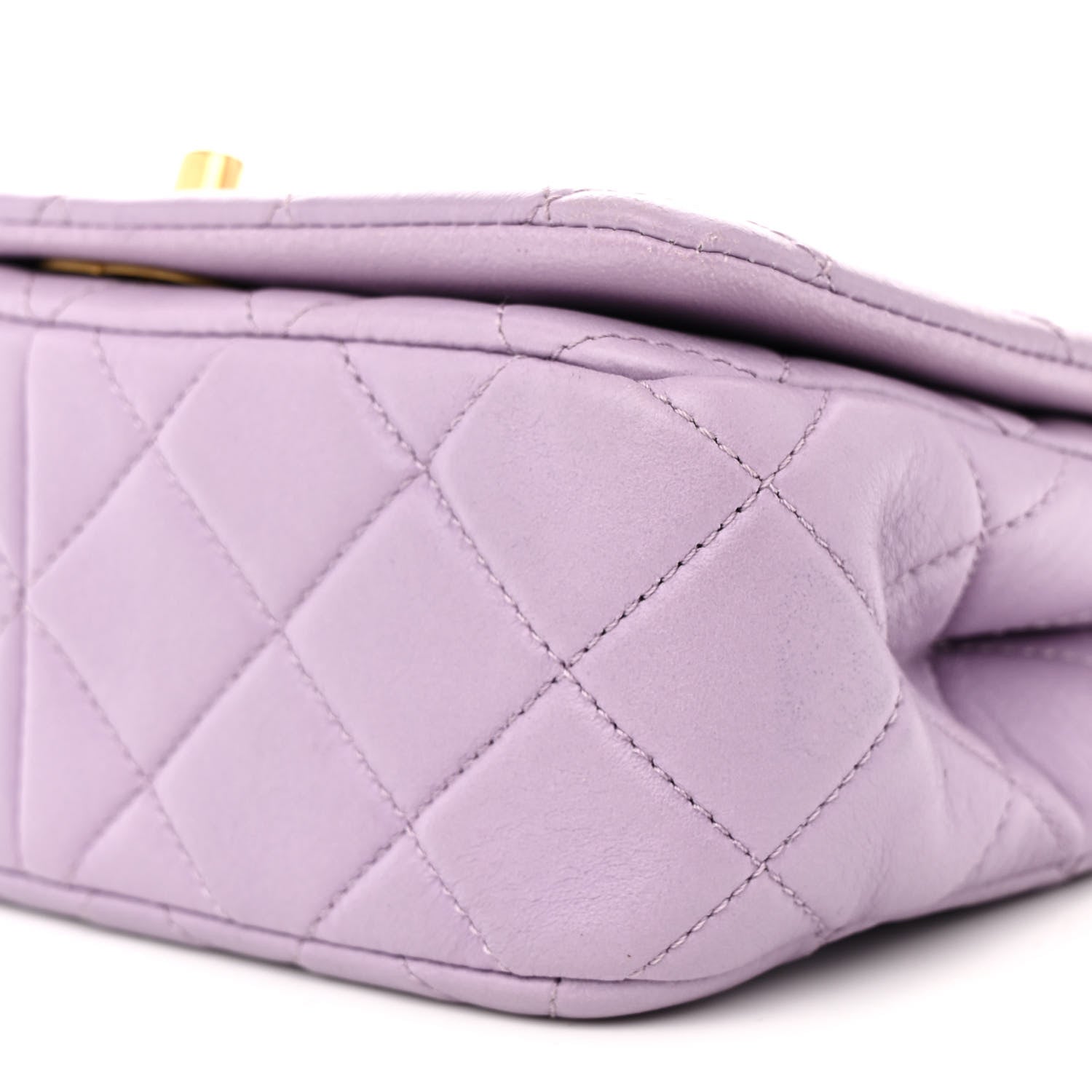 Chanel Lambskin Quilted Braided CC Small Flap Lilac 10 of 11