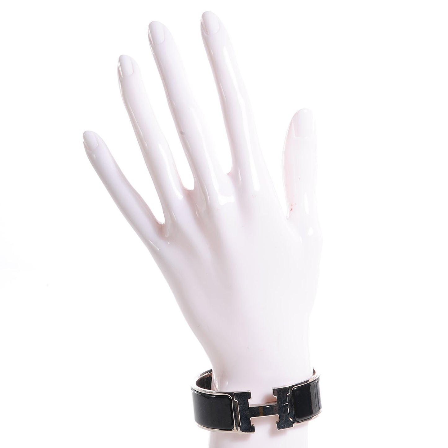 Enamel Clic Clac H Bracelet Wide PM Black