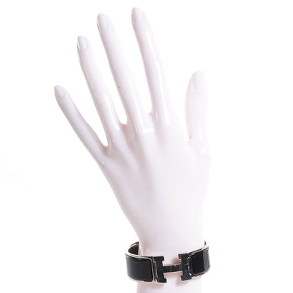 Hermes Enamel Clic Clac H Bracelet Wide PM Black 2 of 4