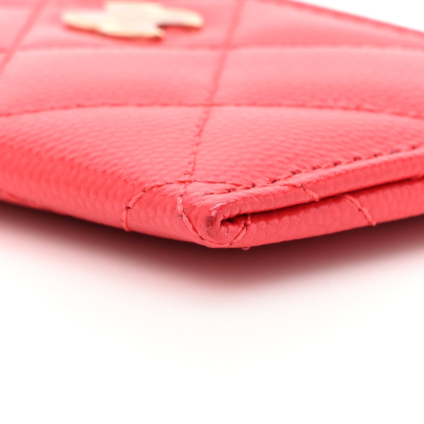 Caviar Quilted Card Holder Red