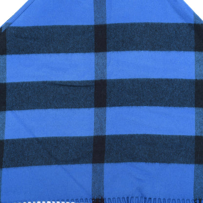 Burberry Cashmere Mega Check Triangle Bandana Scarf Bright Blue 2 of 3