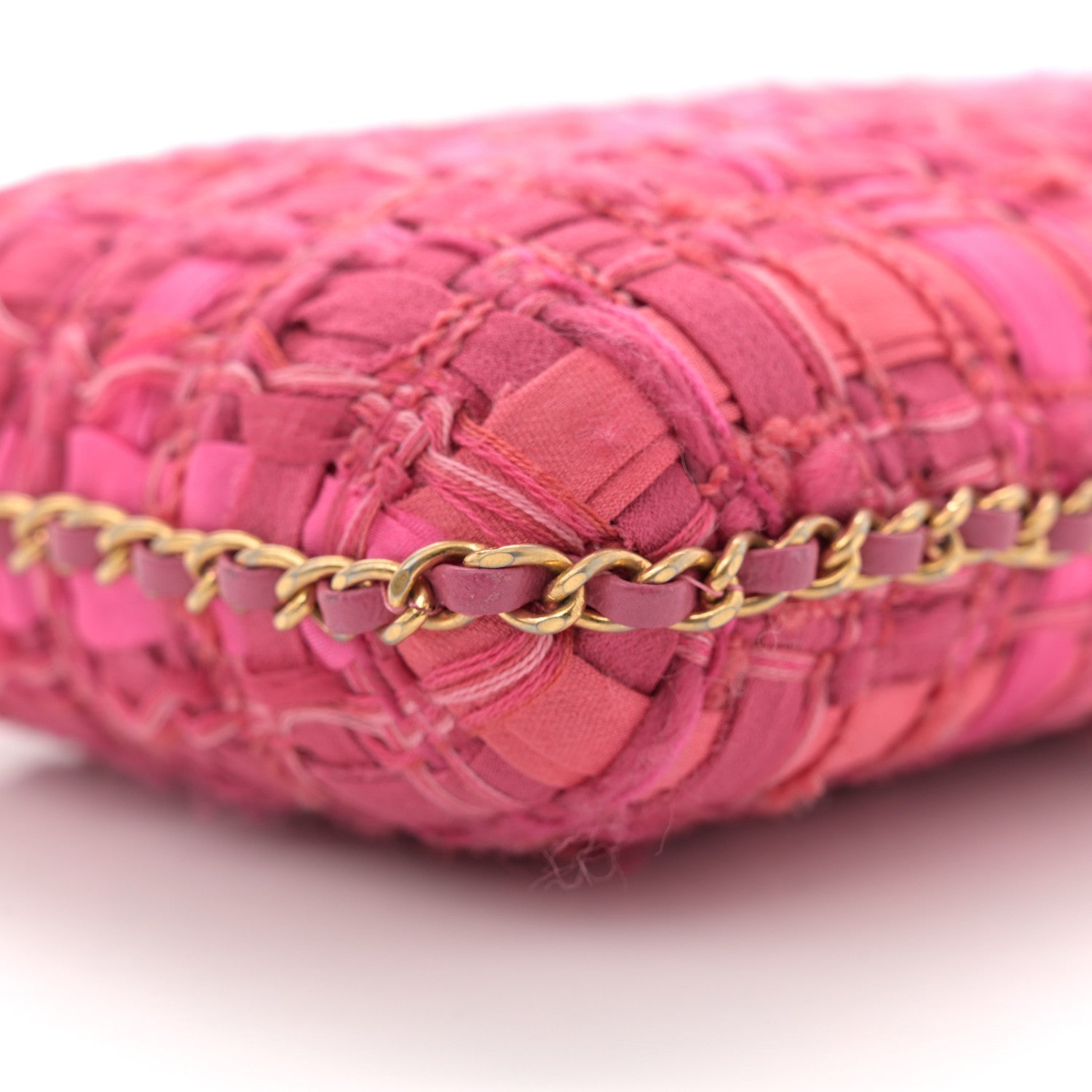 Chanel Tweed Chain Around Phone Holder Pink 10 of 11