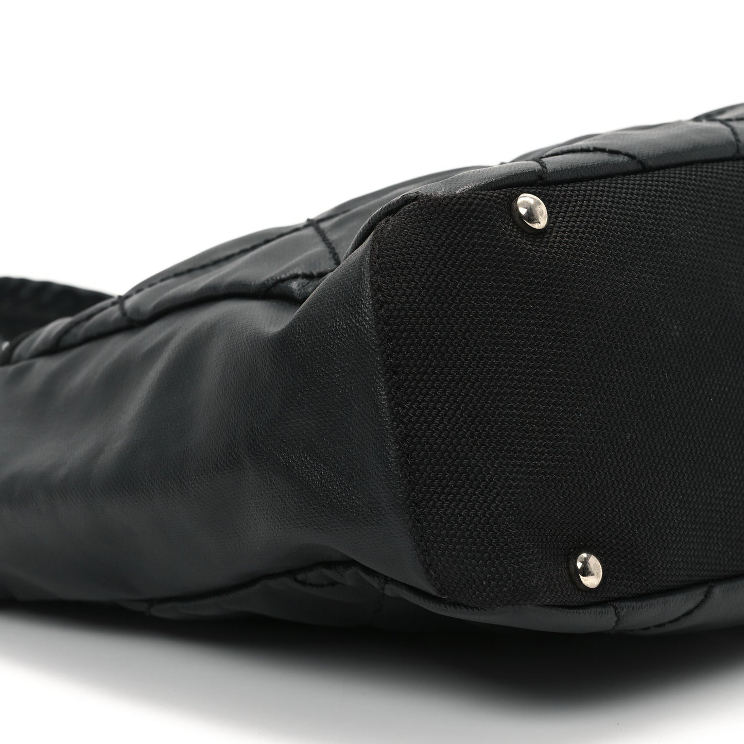Coated Canvas Quilted Small Paris Biarritz Tote Black