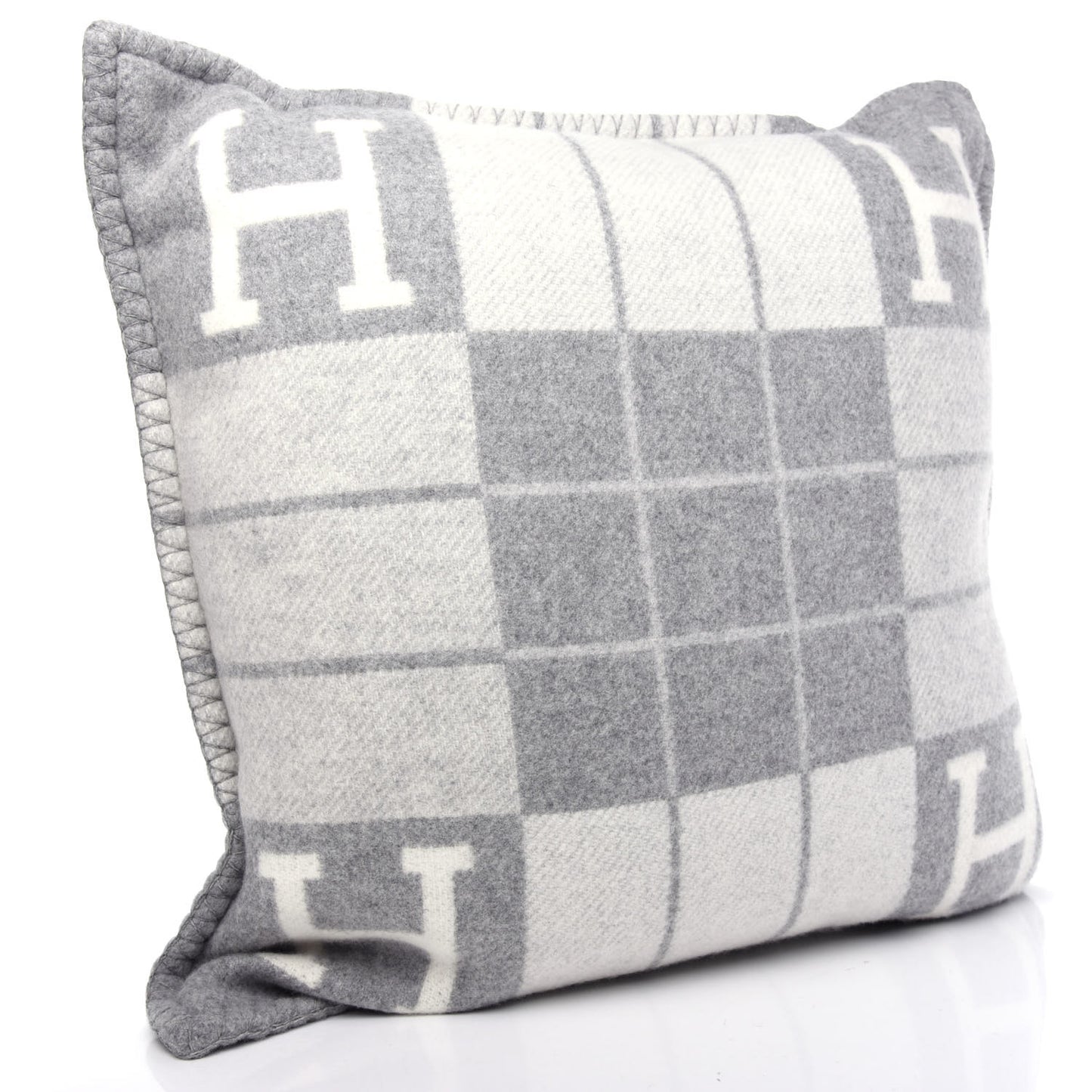 Wool Cashmere Avalon III Pillow PM Ecru Gris Clair