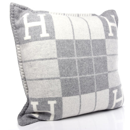 Hermes Wool Cashmere Avalon III Pillow PM Ecru Gris Clair 2 of 5