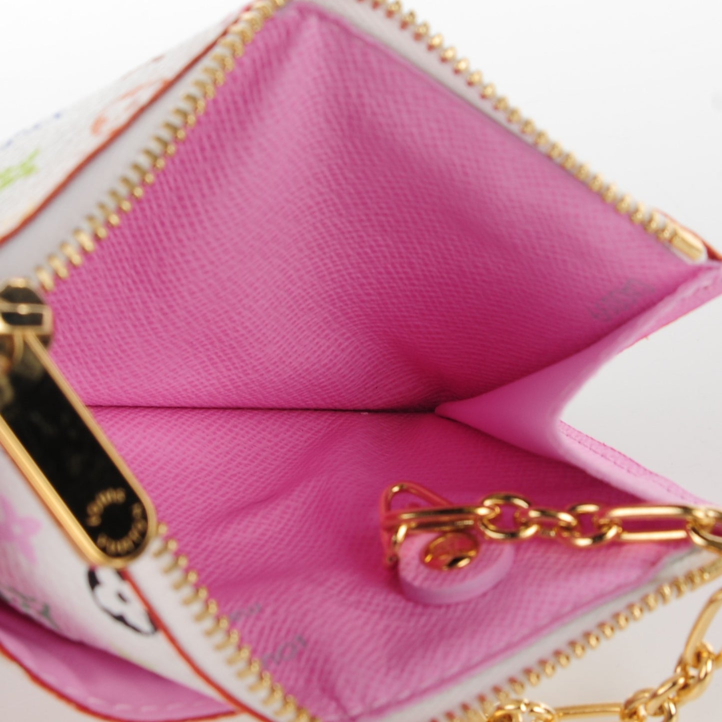 Monogram Multicolor Key Pouch White Litchi