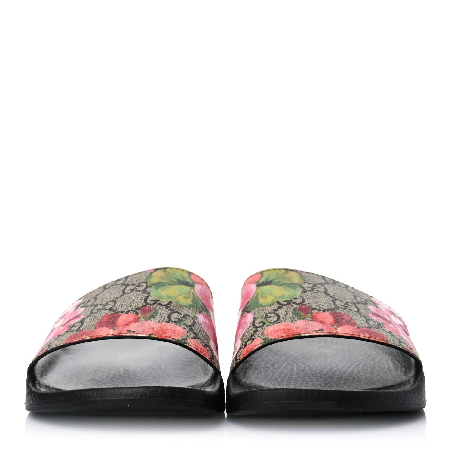 Gucci GG Supreme Monogram Blooms Slide Sandals 38 Beige Multicolor 2 of 7