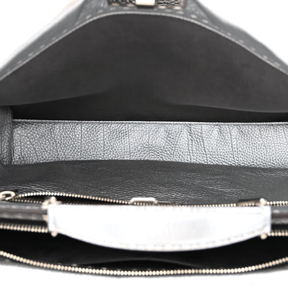 Fendi Metallic Cuoio Romano Selleria Metal Stitch Large Mens Peekaboo Iconic Essential Satchel Silver 5 of 14
