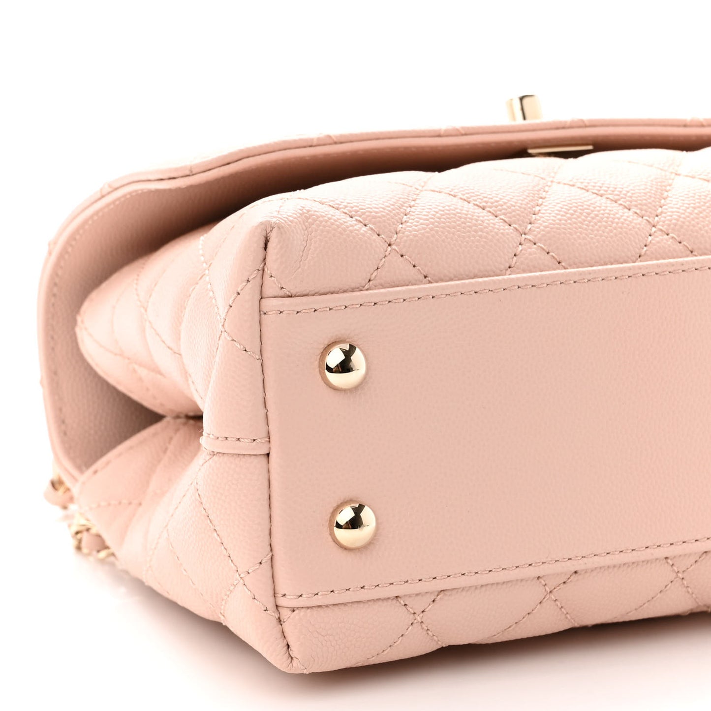 Caviar Quilted Mini Coco Handle Flap Light Pink