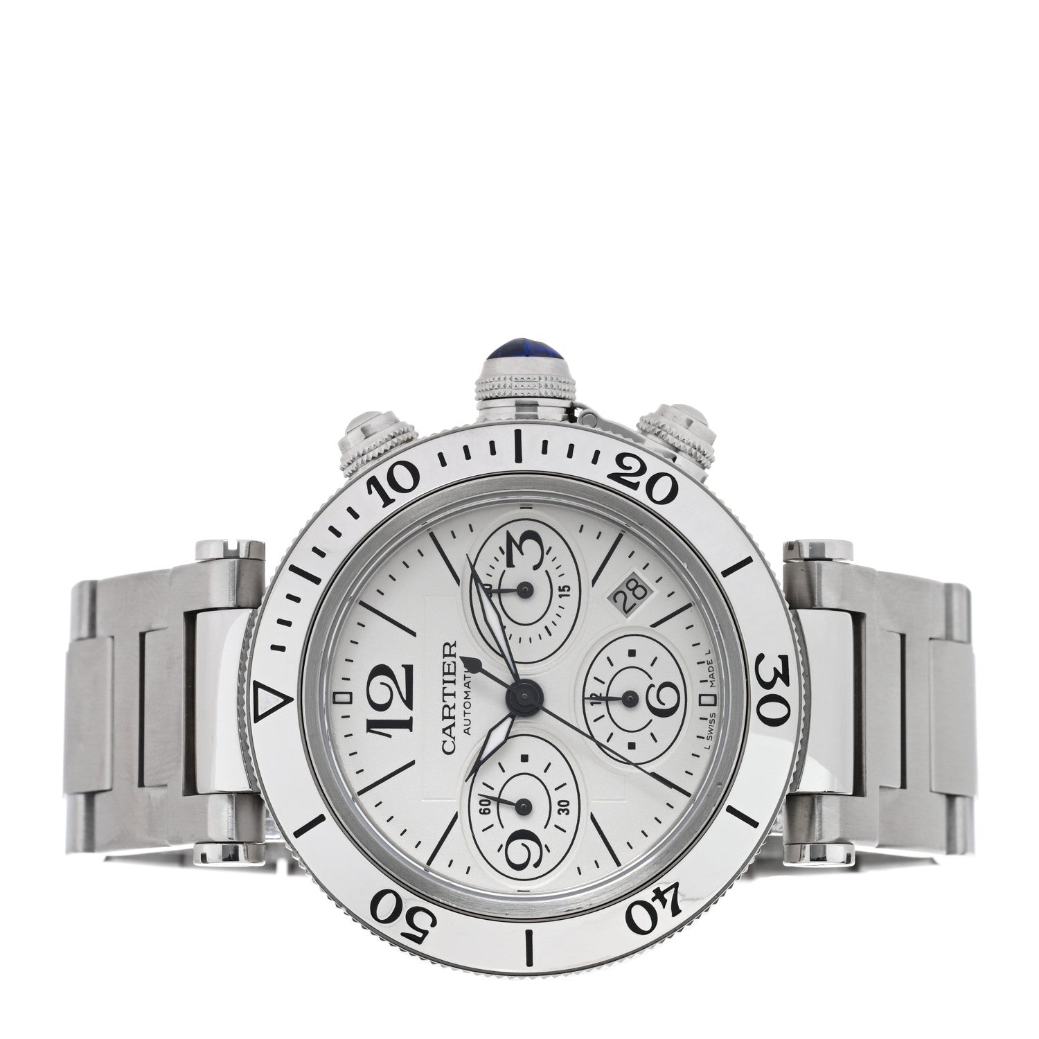 Cartier Stainless Steel 42mm Pasha Seatimer Date Chronograph Automatic Watch 2 of 5