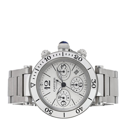 Cartier Stainless Steel 42mm Pasha Seatimer Date Chronograph Automatic Watch 2 of 5