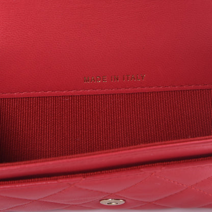 Chanel Lambskin Quilted Card Holder Light Red 6 of 9