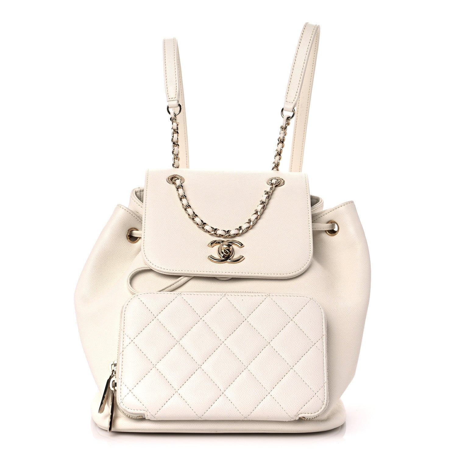 Chanel Caviar Quilted Business Affinity Backpack White 1 of 17