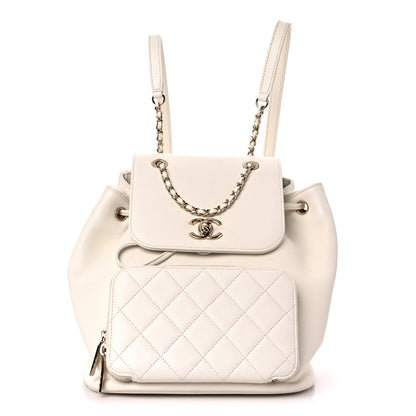 Chanel Caviar Quilted Business Affinity Backpack White 1 of 17