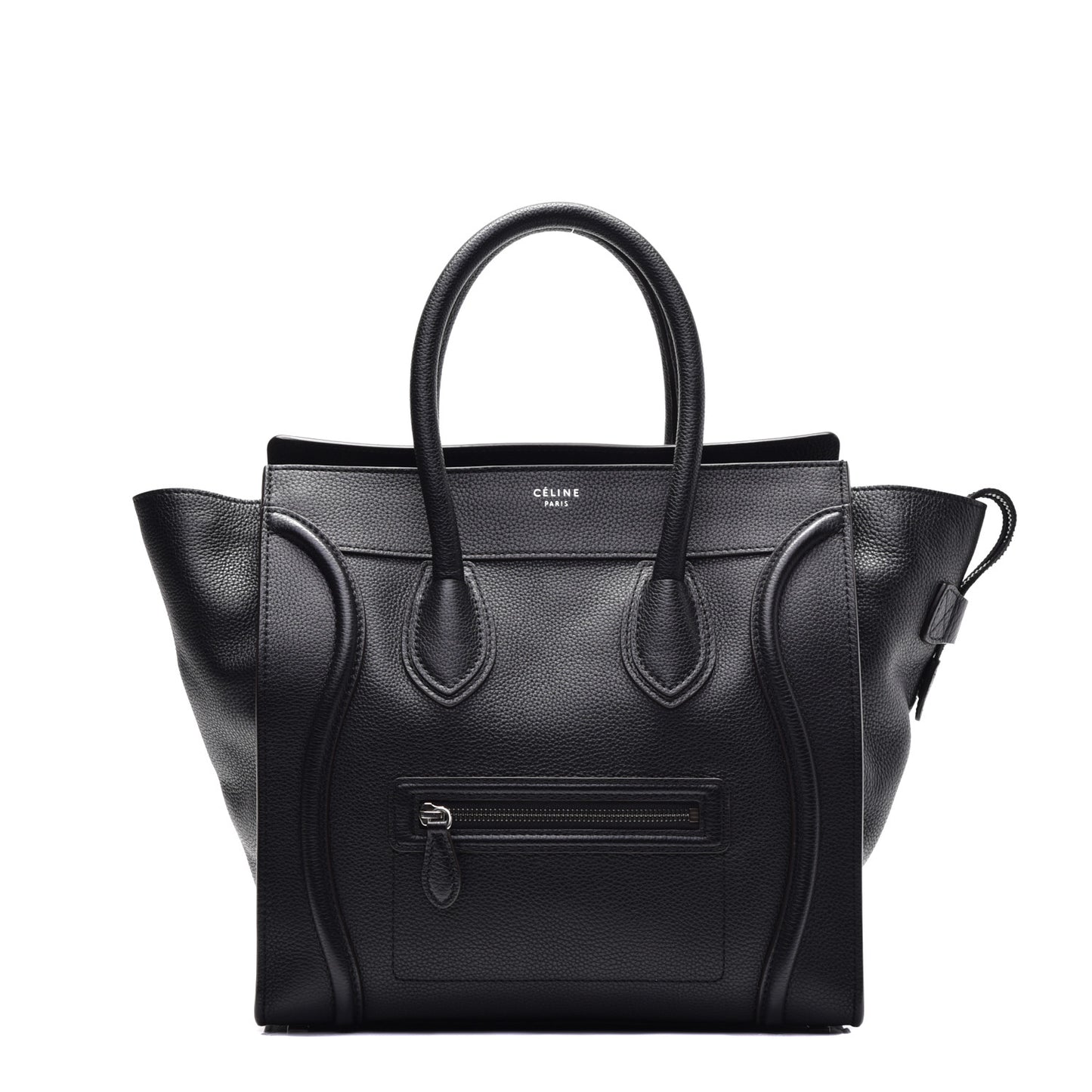 Drummed Calfskin Mini Luggage Black