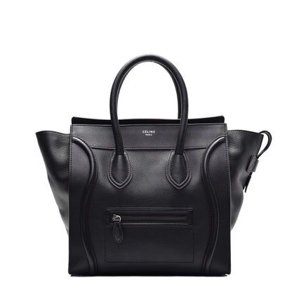Celine Drummed Calfskin Mini Luggage Black 1 of 9
