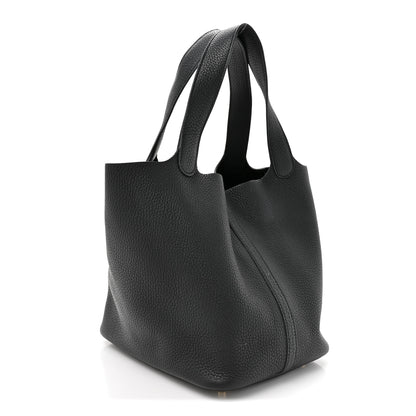 Hermes Taurillon Clemence Picotin Lock 22 MM Black 3 of 12