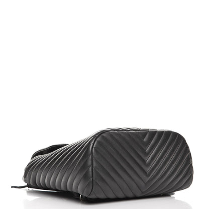Chanel Calfskin Chevron Quilted Large Urban Spirit Backpack Black 4 of 12