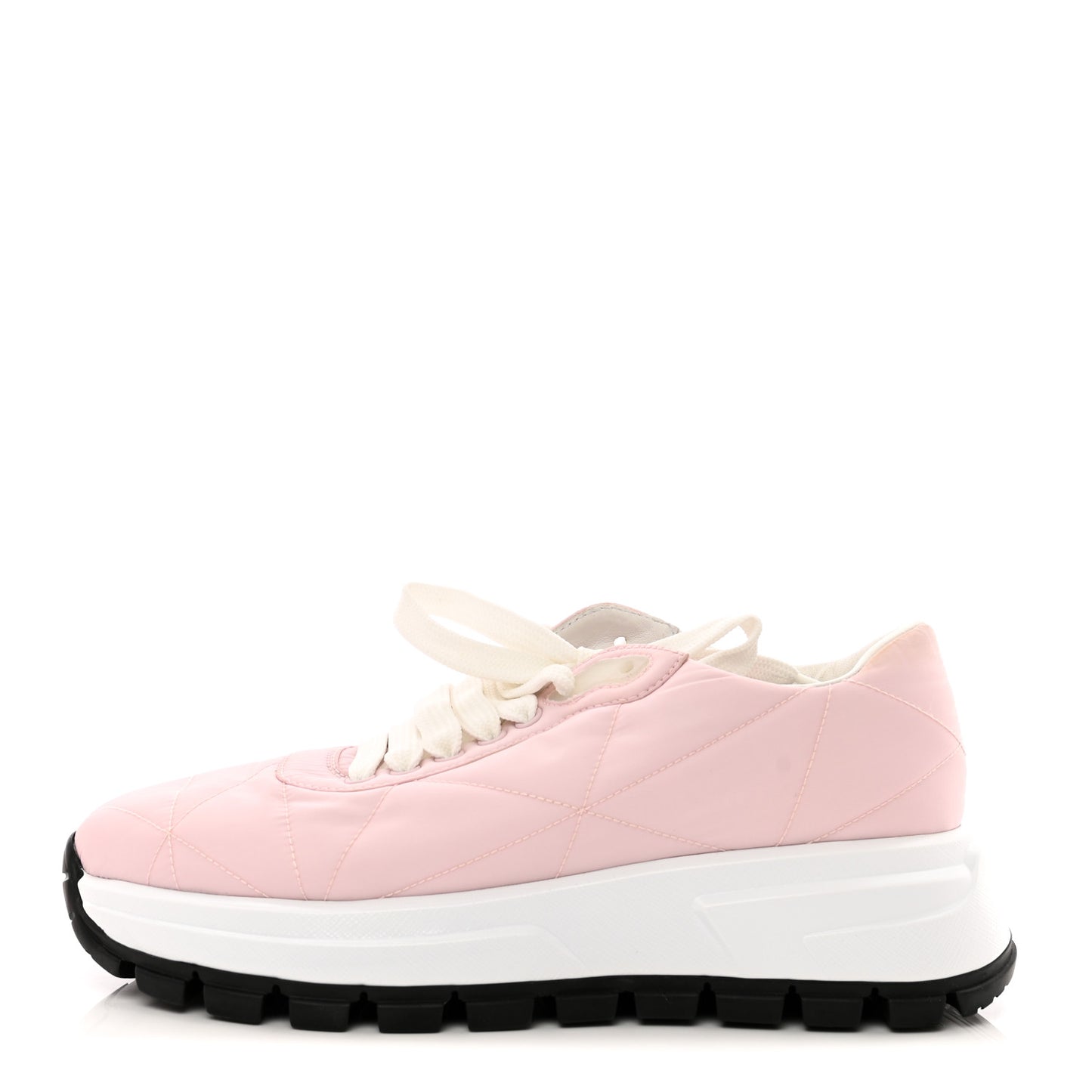 Re-Nylon Piuma Metal Triangle Logo Quilted 45mm Sneakers 37 Alabastro