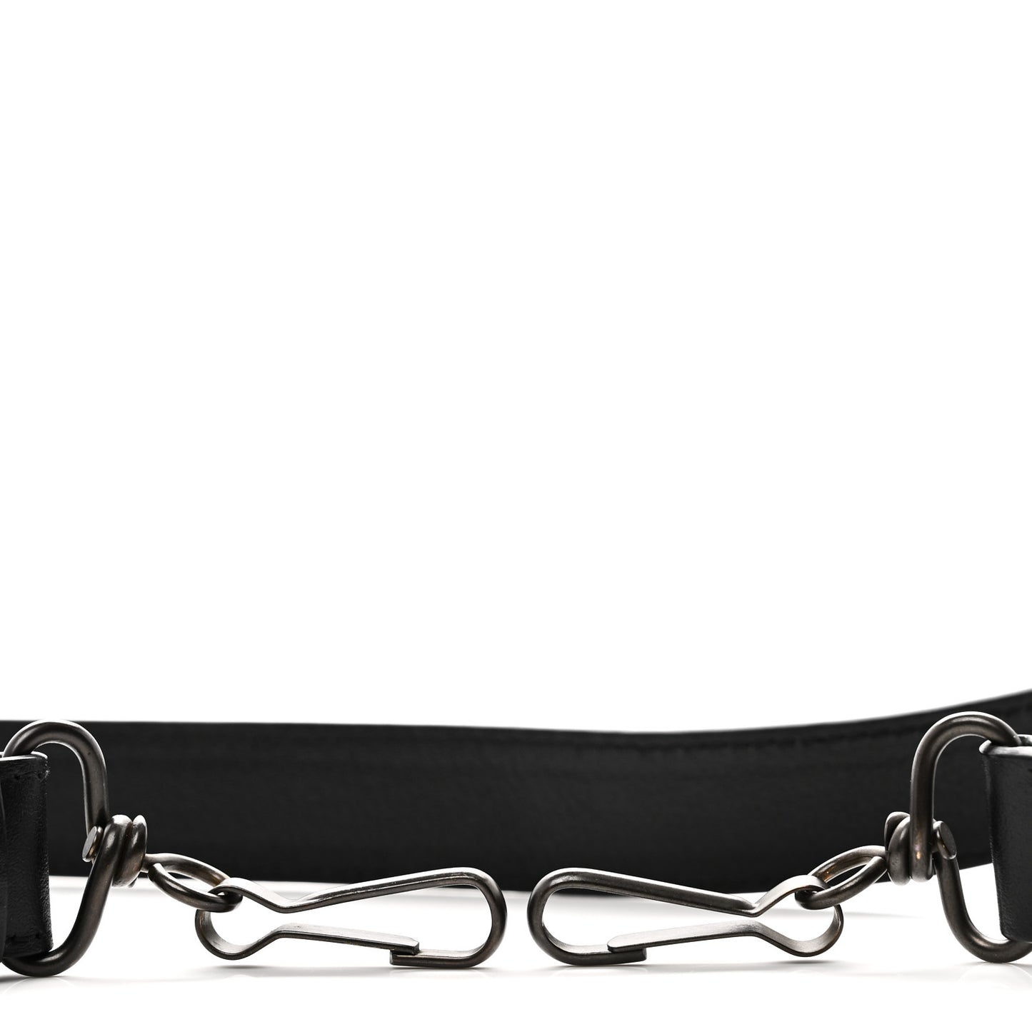 Agneau Classic Hardware Logo Shoulder Strap Black