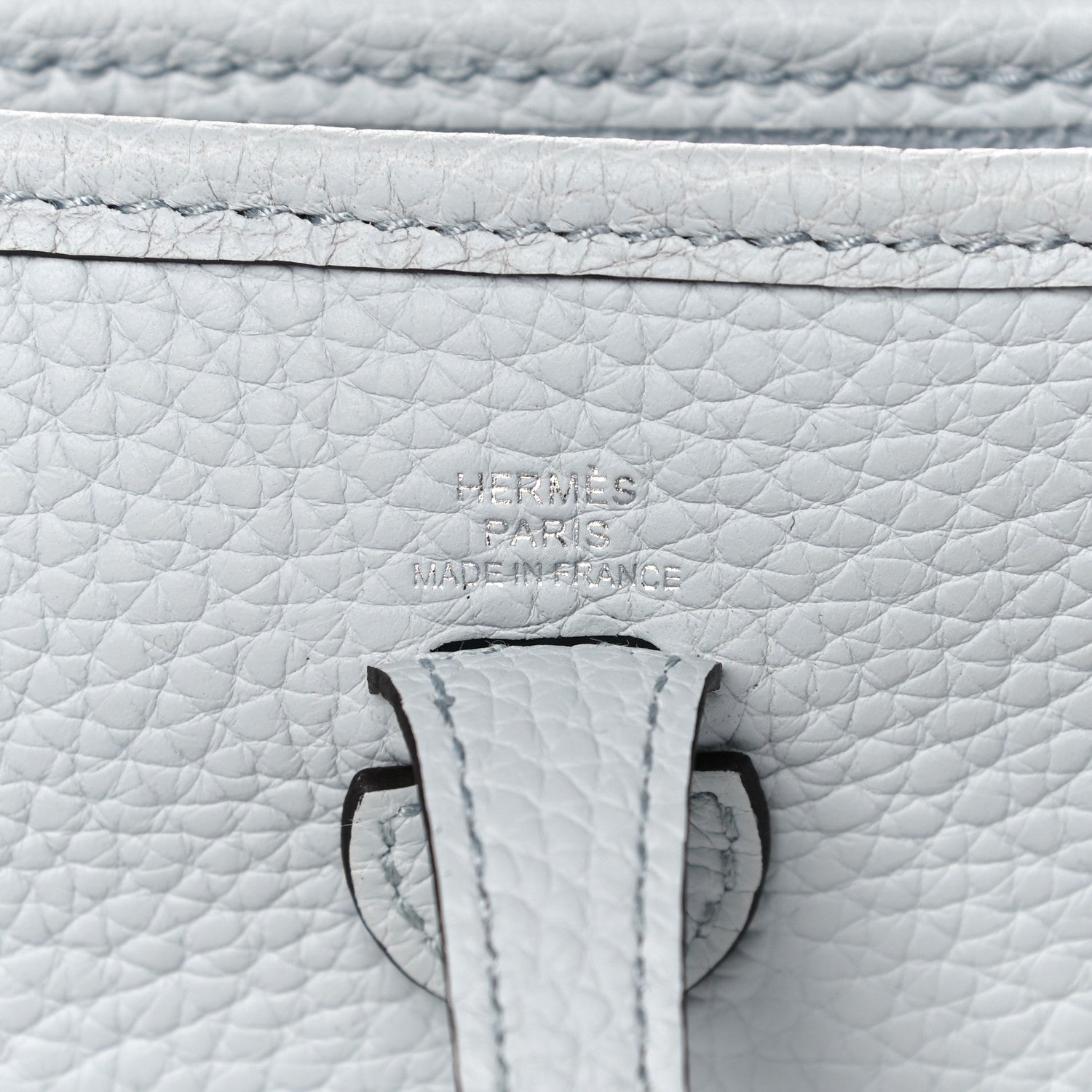 Hermes Taurillon Clemence Amazone Evelyne TPM Bleu Pale Etain 5 of 10