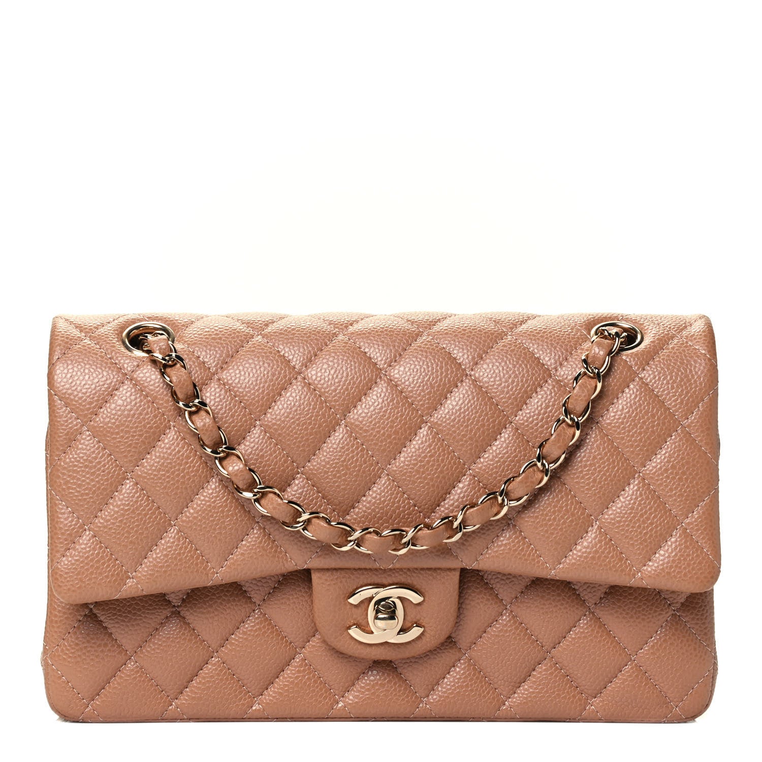 Chanel Caviar Quilted Medium Double Flap Dark Beige 1 of 5