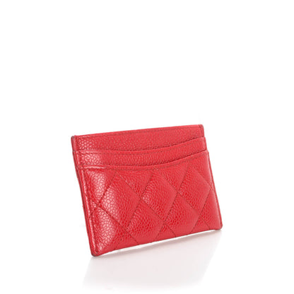 Chanel Caviar Quilted Card Holder Red 4 of 10