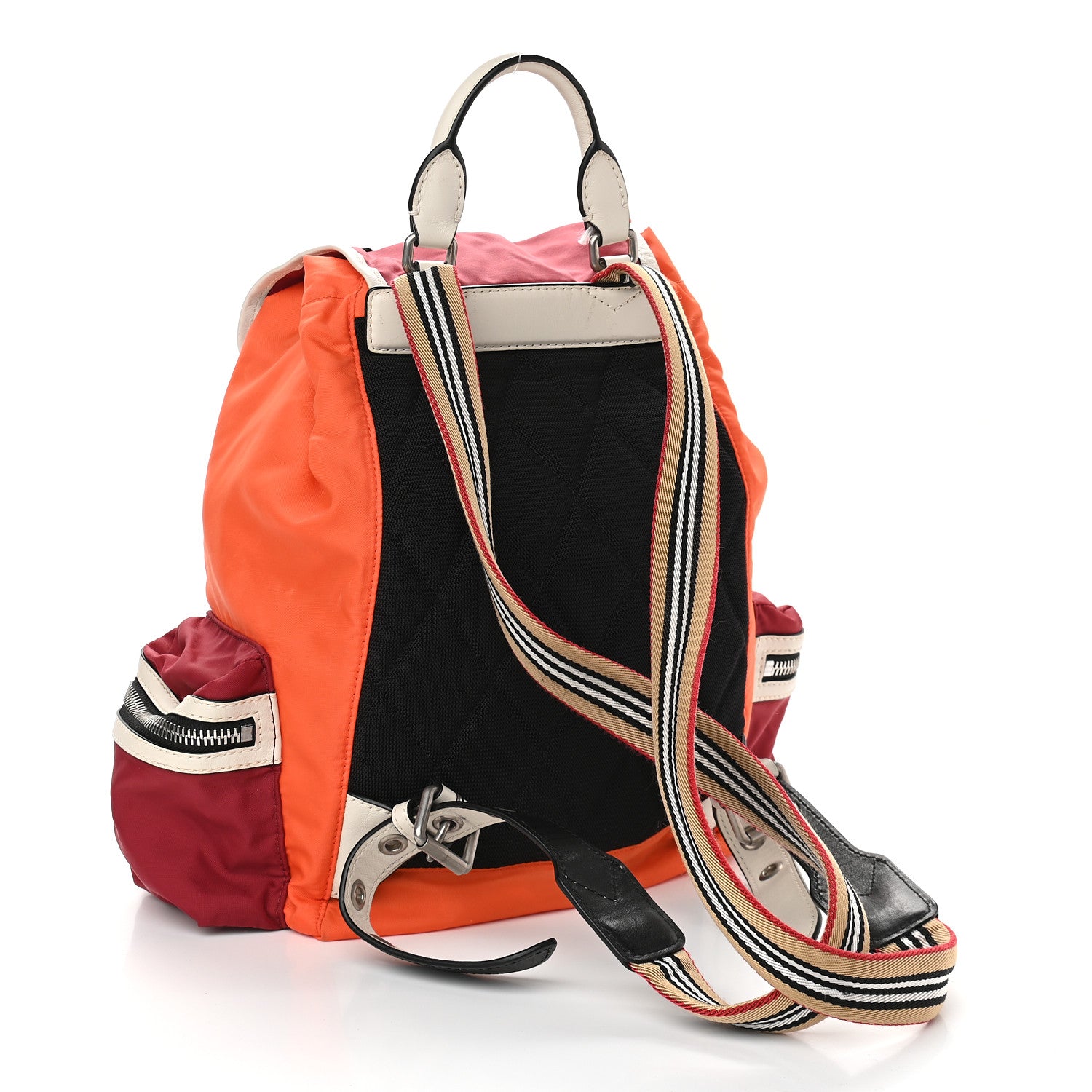 Burberry Nylon Medium Colorblock Rucksack Backpack Orange Red Parade 3 of 9