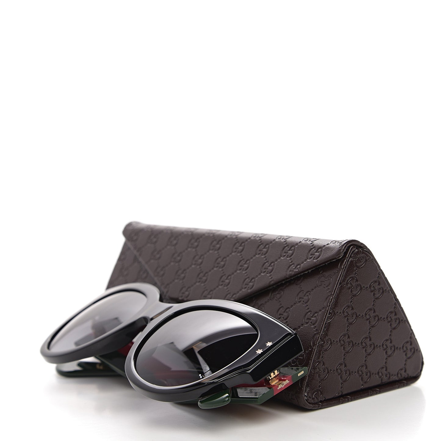 Acetate Oversized Rectangle Frame Web Sunglasses GG3864/S Black