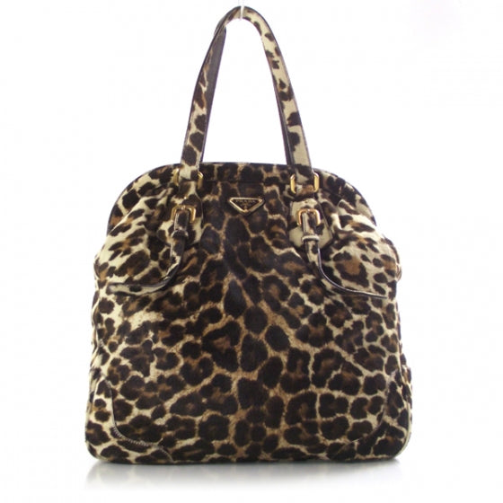 Calf Hair Leopard Print Frame Bag