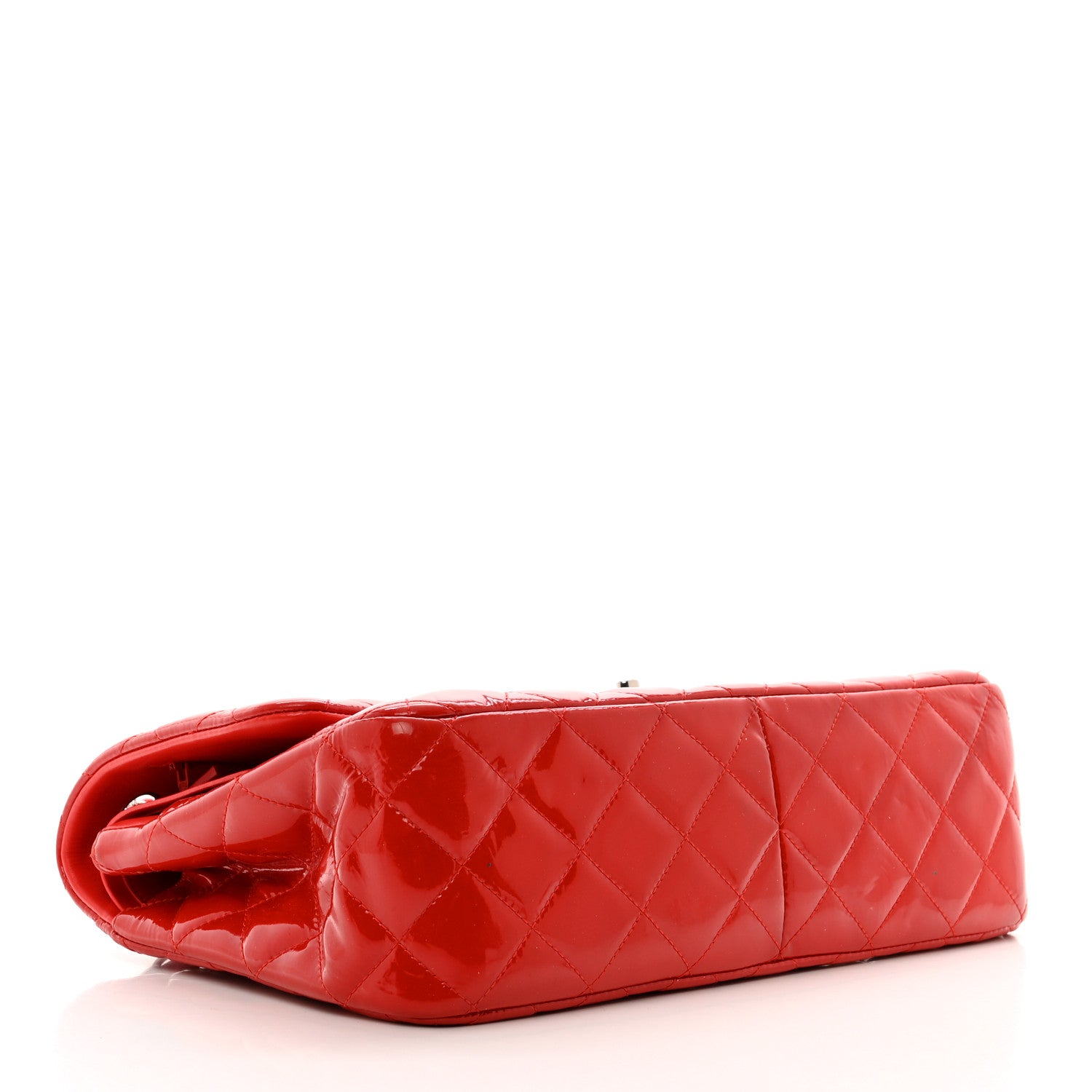 Chanel Patent Quilted Jumbo Double Flap Red 4 of 12