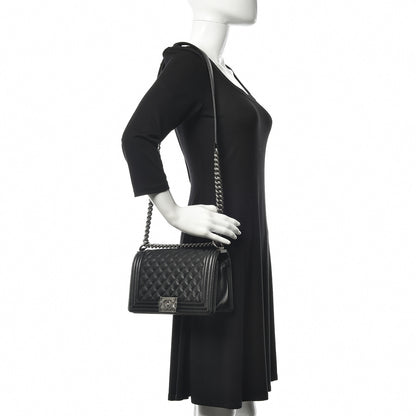Chanel Caviar Quilted Medium Boy Flap Black 2 of 10