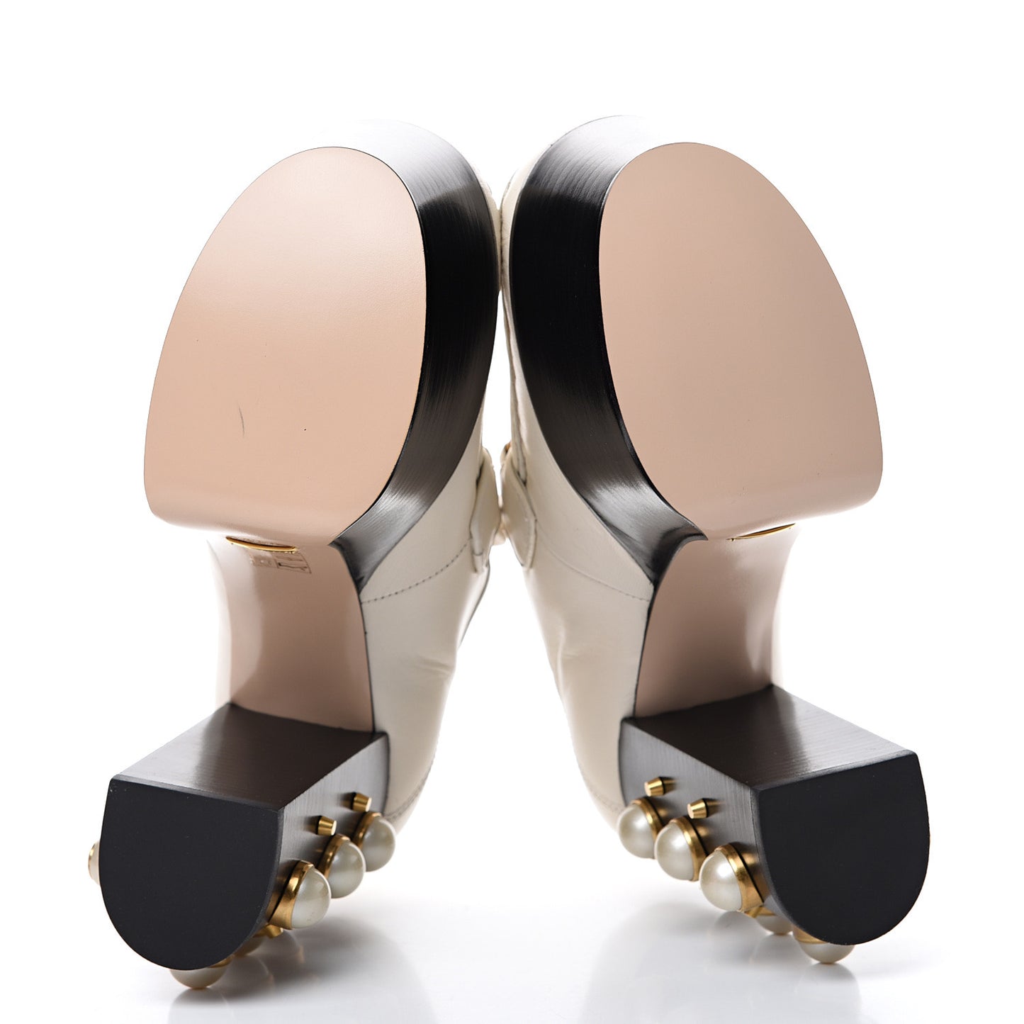 Malaga Kid Pearl Studded Vegas Platform Loafers 38.5 Mystic White