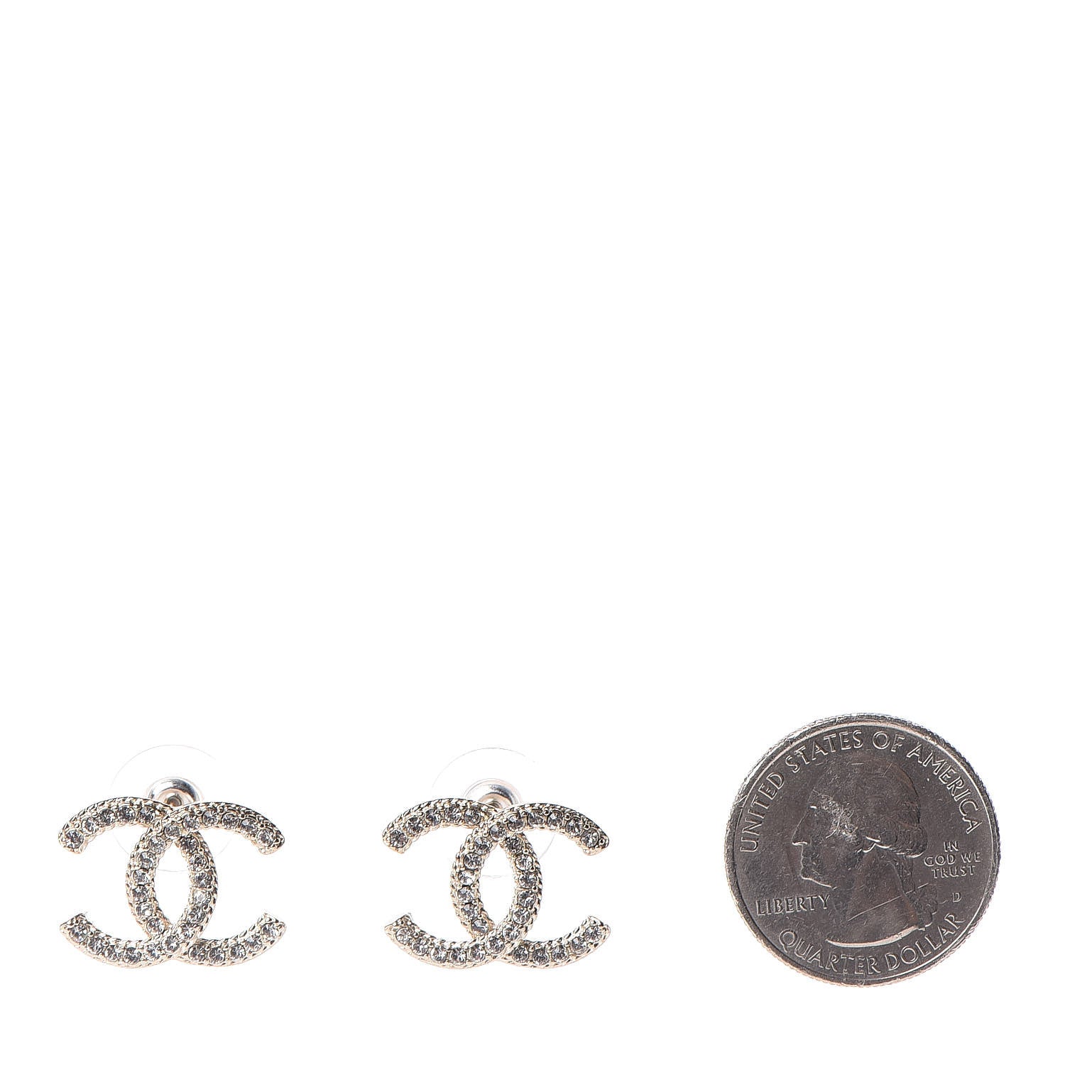 Chanel Crystal CC Earrings Gold 2 of 5
