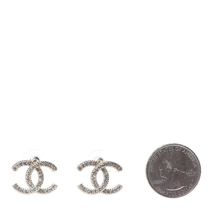 Chanel Crystal CC Earrings Gold 2 of 5