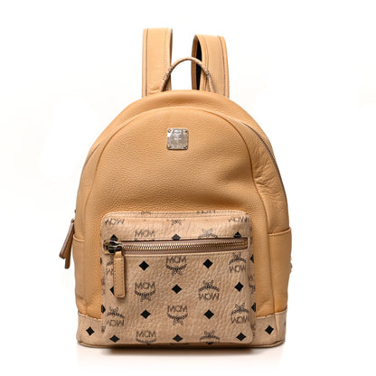 MCM Calfskin Visetos Small Backpack Beige 1 of 10