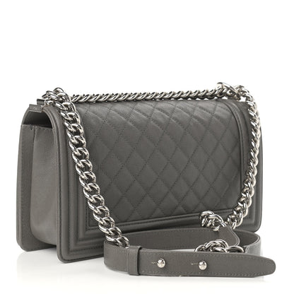 Chanel Caviar Quilted Medium Boy Flap Grey 3 of 11