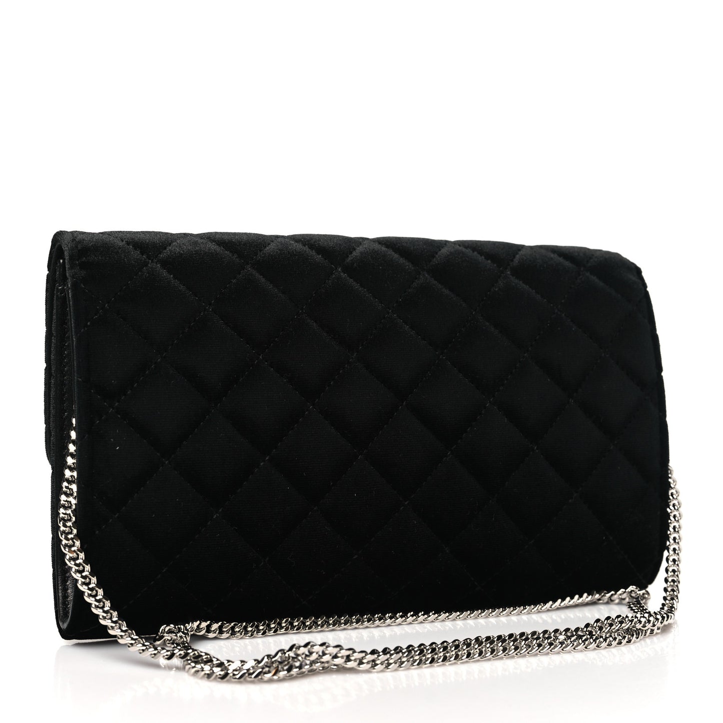 Velvet Quilted Medusa Wallet On Chain Black