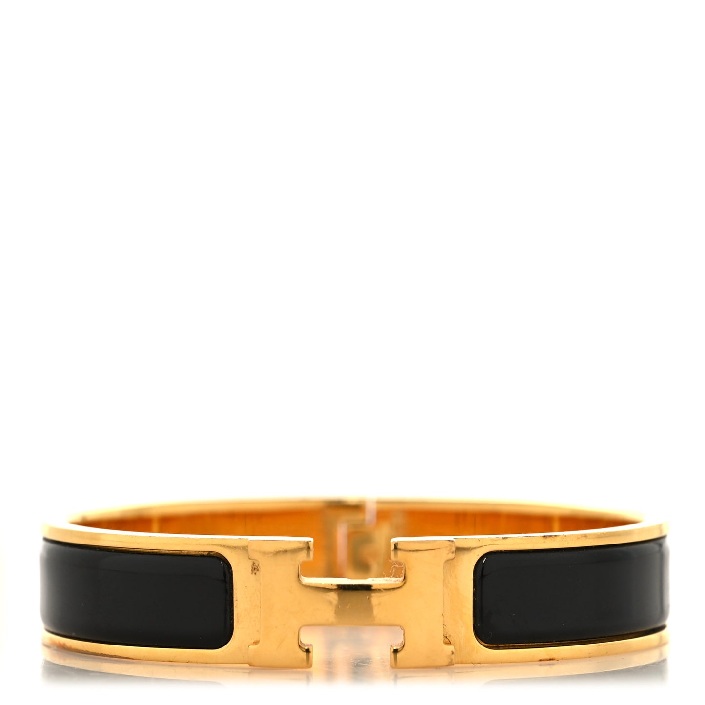 Enamel Narrow Clic Clac H Bracelet PM Black