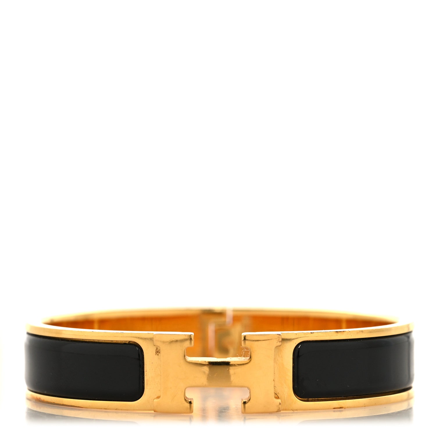 Hermes Enamel Narrow Clic Clac H Bracelet PM Black 1 of 4