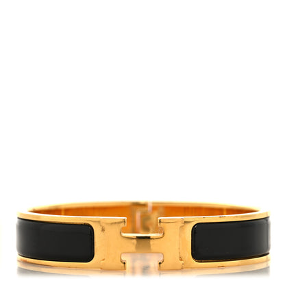 Hermes Enamel Narrow Clic Clac H Bracelet PM Black 1 of 4