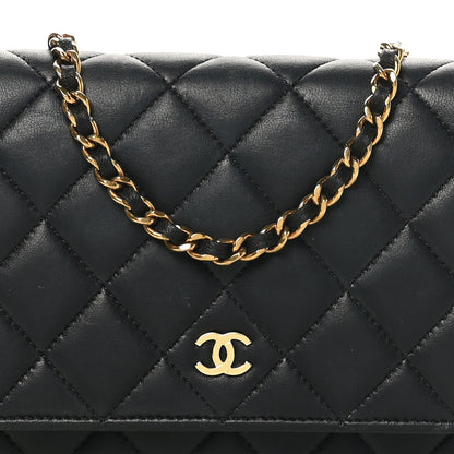 Chanel Lambskin Quilted Wallet On Chain WOC Black 9 of 11