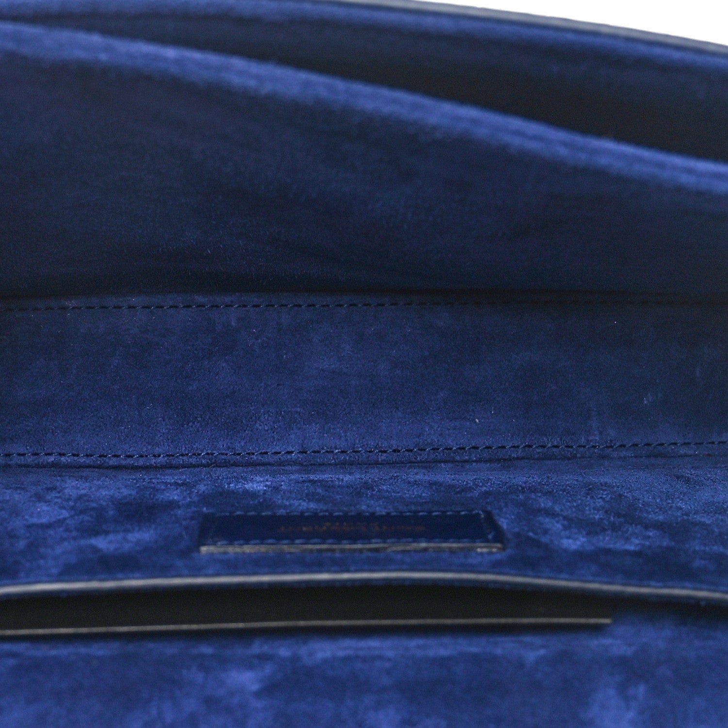 Saint Laurent Calfskin Crocodile Embossed Medium Bellechasse Satchel Navy 5 of 10