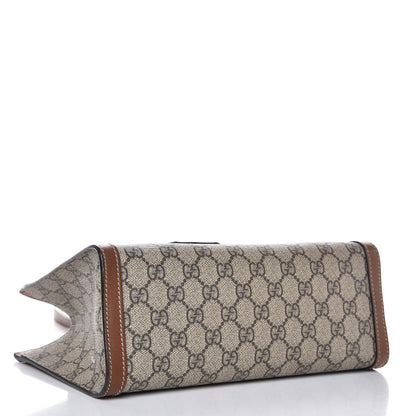 Gucci GG Supreme Monogram Calfskin Small Padlock Tote Beige Ebony Tuscany 4 of 10