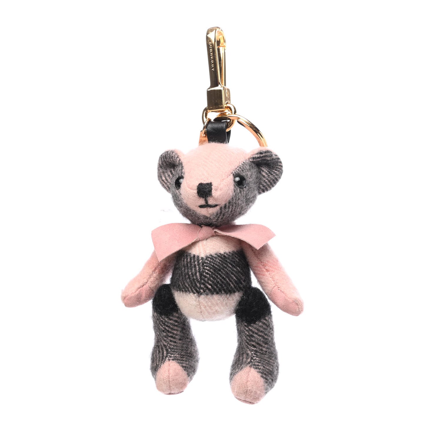 Cashmere House Check Thomas Bear Bag Charm Ash Rose