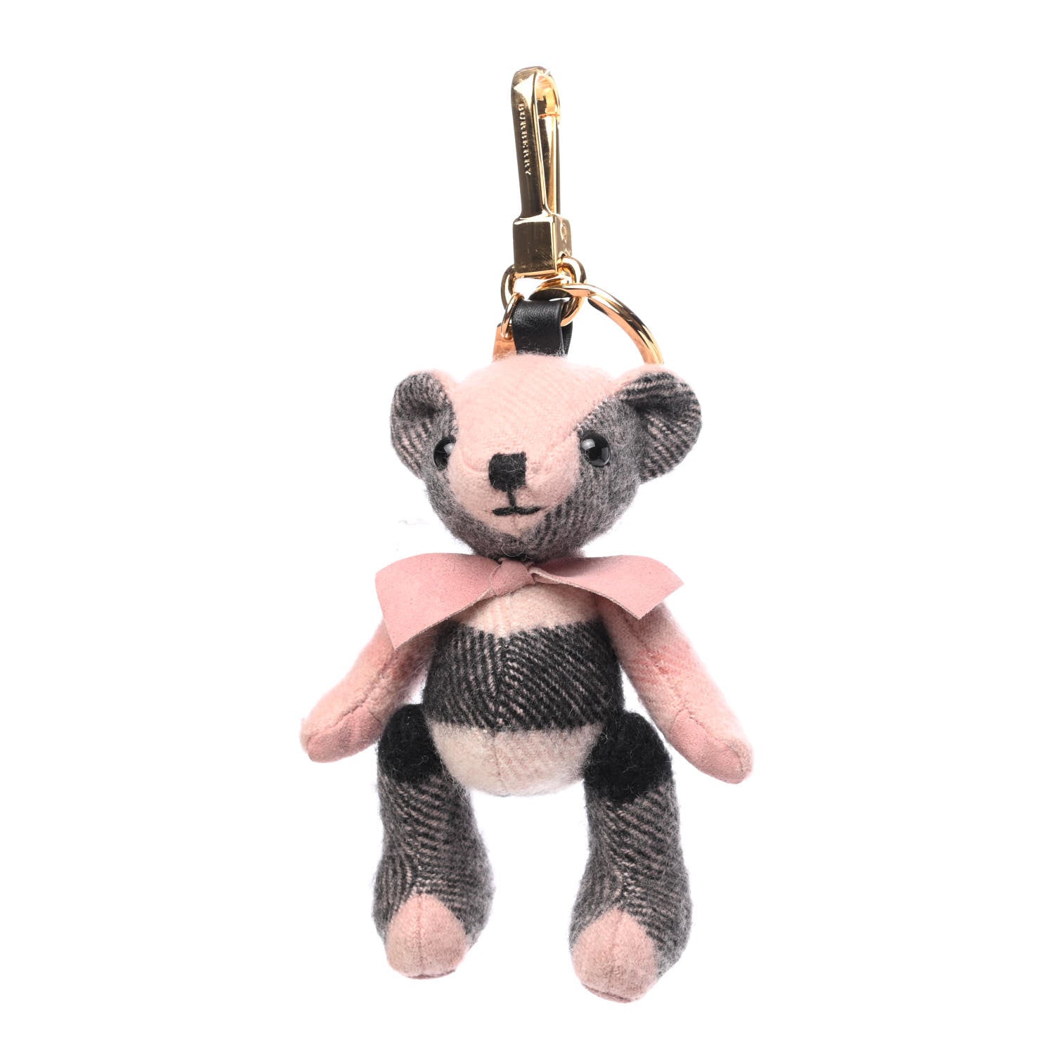 Burberry Cashmere House Check Thomas Bear Bag Charm Ash Rose 1 of 3