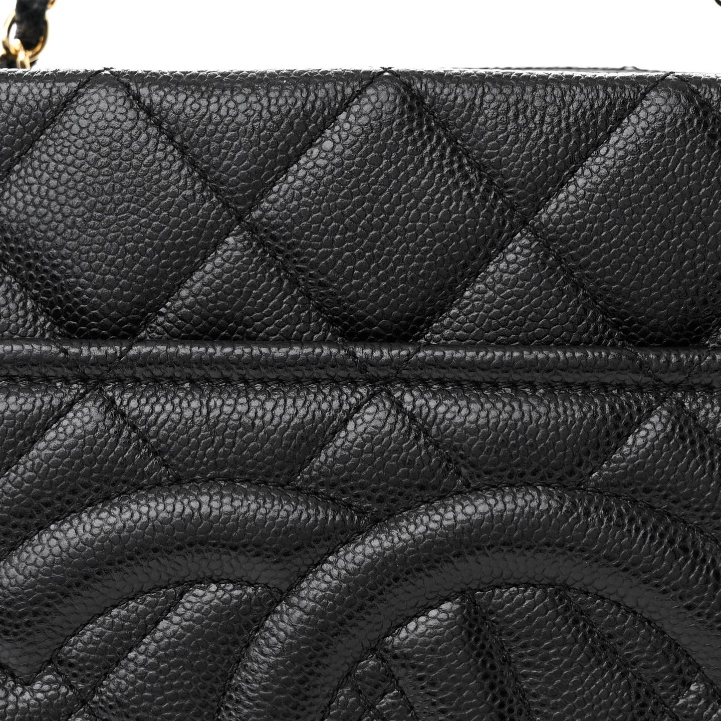 Caviar Quilted Timeless CC Soft Tote Black